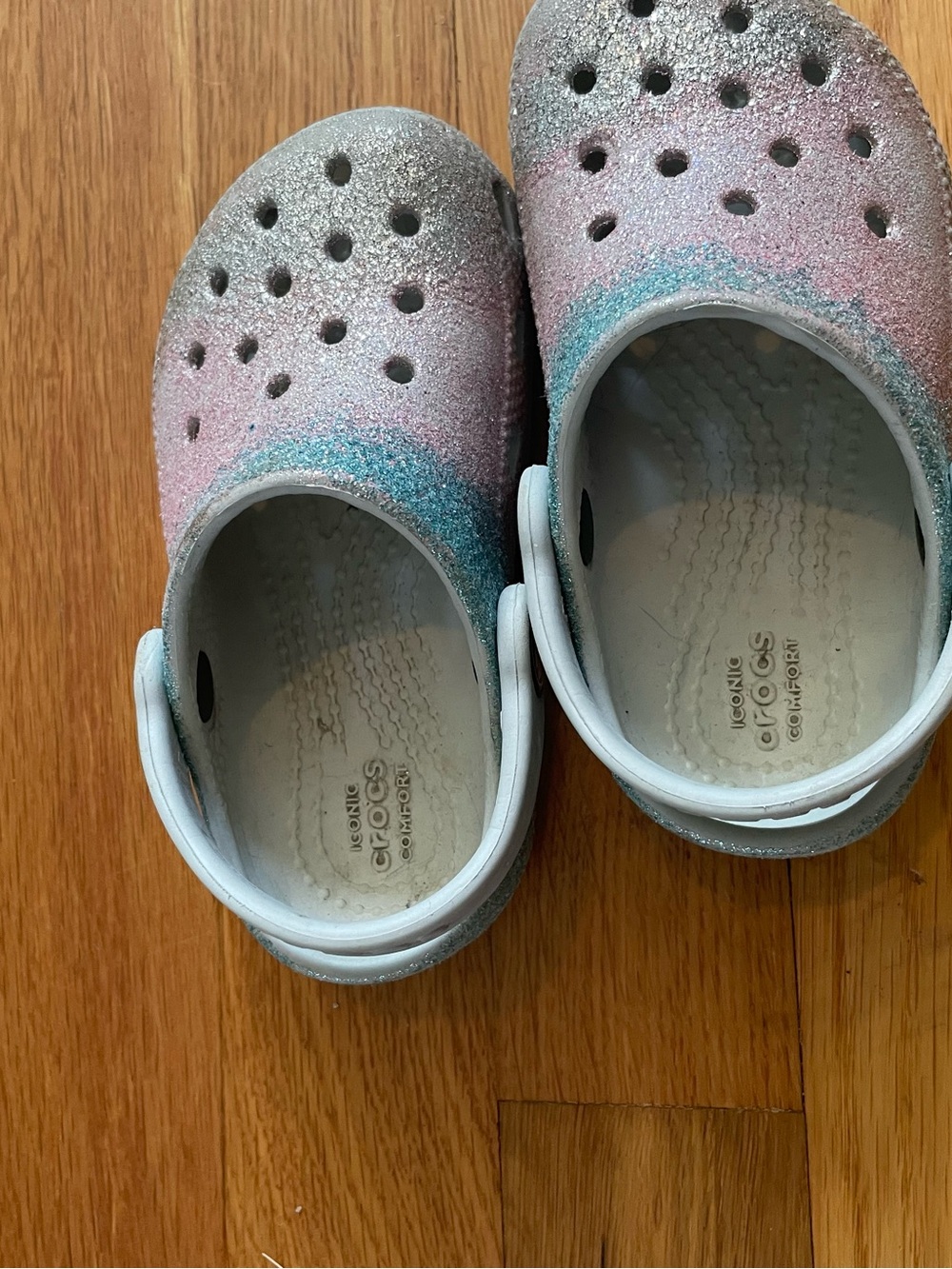 CROCS Kids Glitter Ombre Clogs in Pink and Blue - Picture 4 of 5